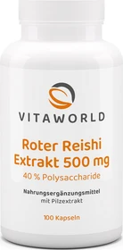 vitaworld Roter Reishi Extrakt 500mg Kapseln, 100 Stück