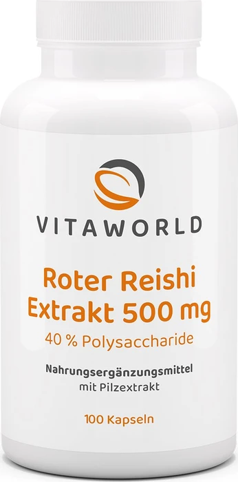 vitaworld Roter Reishi Extrakt 500mg Kapseln, 100 Stück