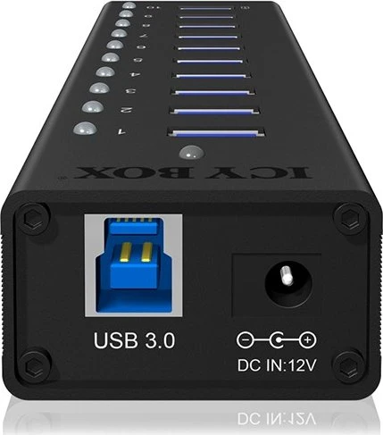 RaidSonic Icy Box IB-AC6110 USB-Hub, 10x USB-A 3.0, USB-B 3.0 [Buchse]