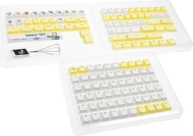 Ducky x Fallout Vault-Tec Keycap Set, Kunststoff (PBT) Double-Shot, weiß/gelb, 132 Tasten, ANSI-US