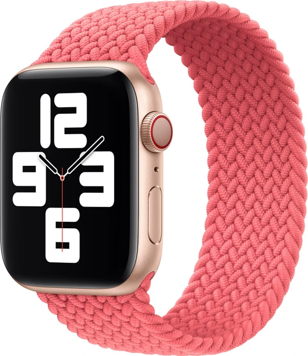 Apple Geflochtenes Solo Loop Größe 4 für Apple Watch 44mm limonadenpink