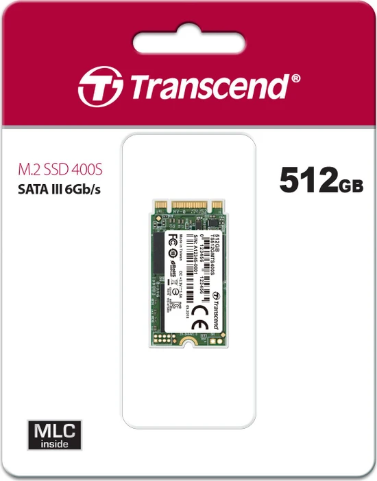 Transcend MTS400S SSD 512GB, M.2 2242 / B-M-Key / SATA 6Gb/s