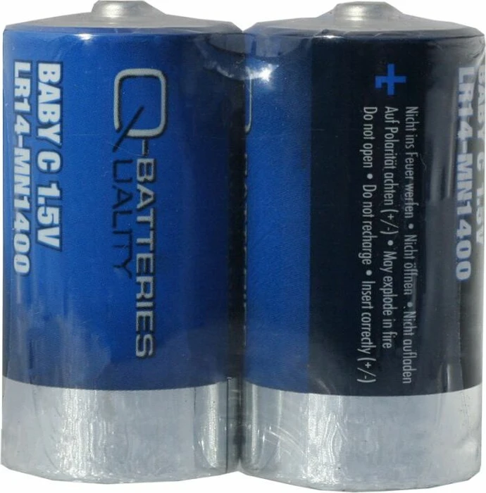Q-Batteries Alkaline Baby C, 2er-Pack