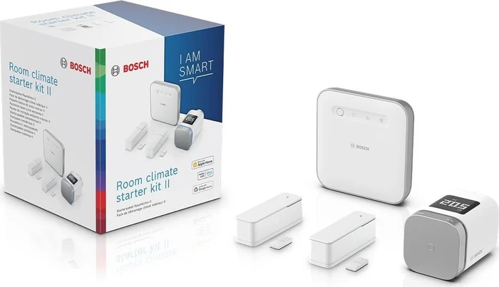 Bosch Starter-Set Raumklima II, 1x Raumthermostat, 1x Heizkörperthermostat, 2x Schließ-/Öffnungssensor, mit Zentrale, Set