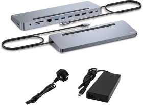 i-tec Metal Ergonomic 3x 4K Display Docking Station, inkl. 100W-Netzteil, USB-C 3.0 [Stecker] (C31FLAT2PDPRO100W)