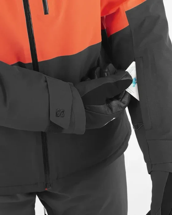 Salomon Highland Snowboardjacke cherry tomato/deep black (Herren)