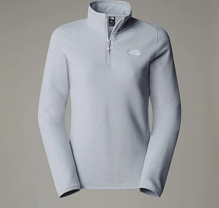 The North Face 100 Glacier Fleece 1/4 Zip Funktionsshirt langarm tnf light grey heather/npf (Damen)