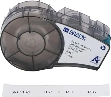 Brady BradyGrip Velcro tape Beschriftungsband, 19.1mm, schwarz/weiß