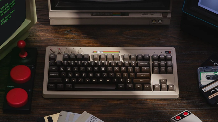 8BitDo Retro Mechanical Keyboard, C64 Edition, beige, Kailh Box V2 WHITE, USB/Bluetooth, US