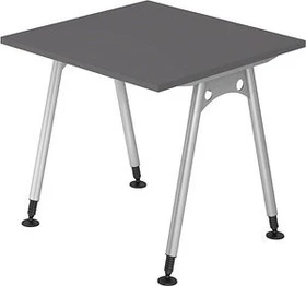 Hammerbacher Ergonomic Plus A-Serie AS08/5 Schreibtisch 80x80cm grau/silber