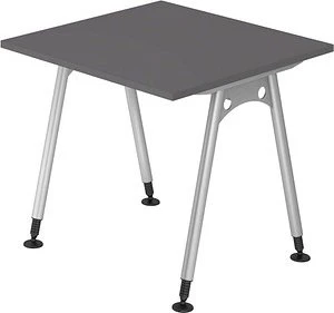 Hammerbacher Ergonomic Plus A-Serie AS08/5 Schreibtisch 80x80cm grau/silber