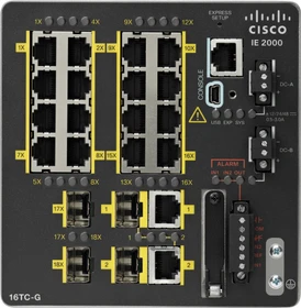 Cisco IE 2000 LAN Lite Industrial Railmount Managed Switch, 16x RJ-45, 2x SFP, 2x RJ-45/SFP (IE-2000-16TC-G-L)