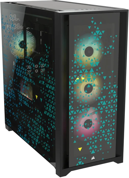 Corsair iCue 5000X RGB Signature Series Triptych, schwarz, Glasfenster