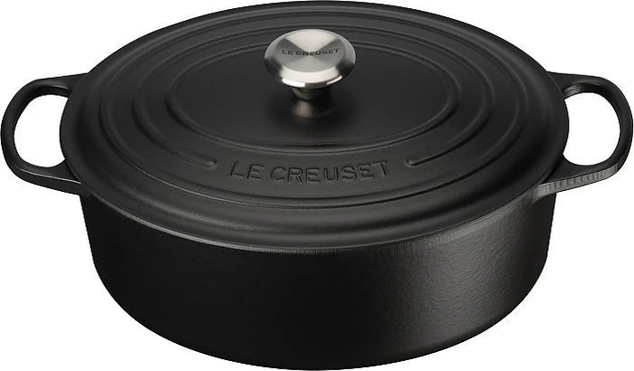 Le Creuset Signature Brter Gusseisen 35 cm oval - schwarz
