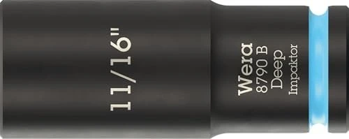 Wera 8790 B Impaktor Deep Außensechskant Steckschlüssel 3/8" zöllig, 11/16"x63mm
