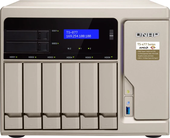 QNAP Turbo Station TS-877-1600-16G, 16GB RAM, 4x RJ-45 1000Base-T, 1x USB-C 3.1