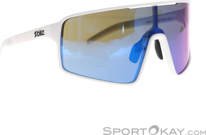 Bliz P001 matte white/grey-blue mirror