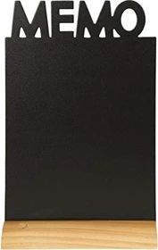 Securit Silhouette Wood Memo, Kreidetafel mit Holzfuß, schwarz, 21x34.5cm