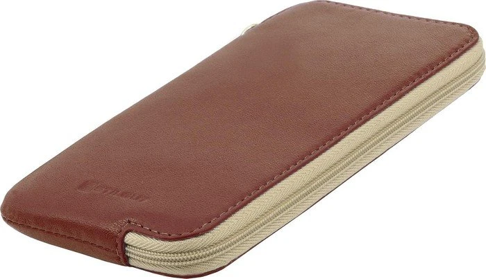 Stilgut Ledertasche mit Reißverschluss L cognac-braun