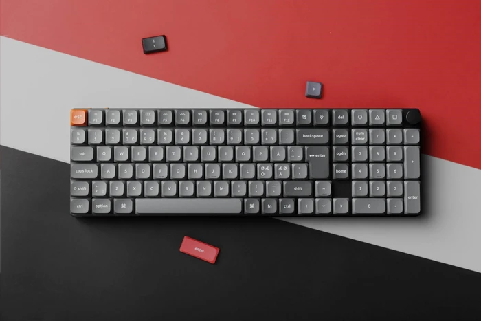 Keychron K17 Max, grau, LEDs RGB, Gateron LOW PROFILE 2.0 RED, USB/Bluetooth, ND