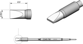 JBC C245756 Dauerlötspitze, meißelform, 4.8mm, 1 Stück