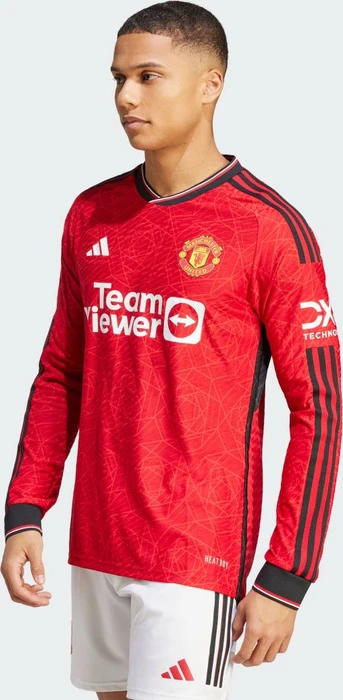 adidas Manchester United Authentic 2023/2024 Heimtrikot langarm team collegiate red (Herren)