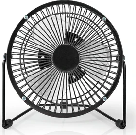 Nedis FNDK1BK15 USB Mini Tischventilator aus Metall 15cm schwarz
