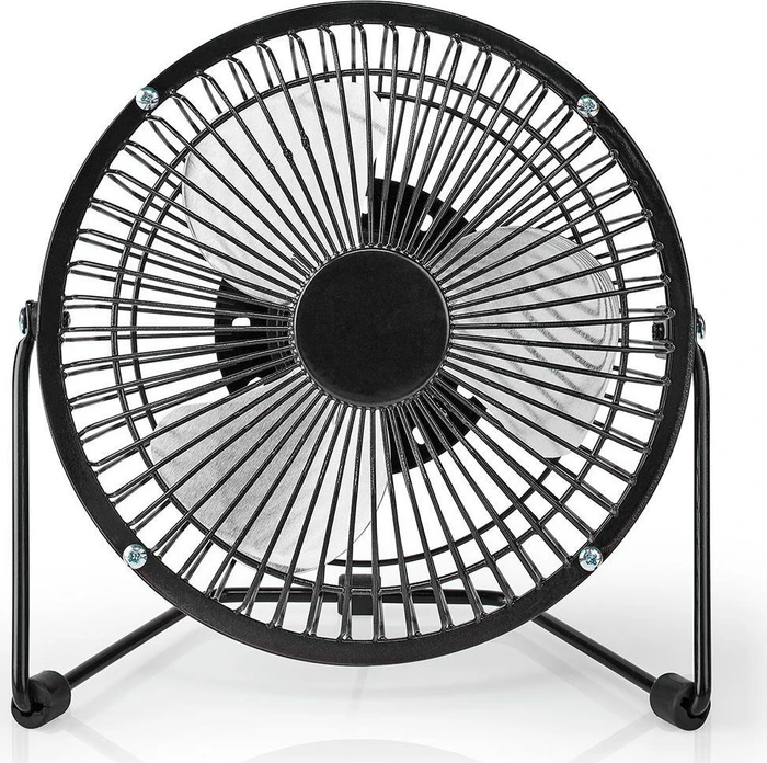 Nedis FNDK1BK15 USB Mini Tischventilator aus Metall 15cm schwarz