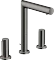 Hansgrohe Axor Uno 3-Loch Waschtischarmatur 200 mit Zerogriffen und Zugstangen-Ablaufgarnitur polished black chrome Vorschaubild
