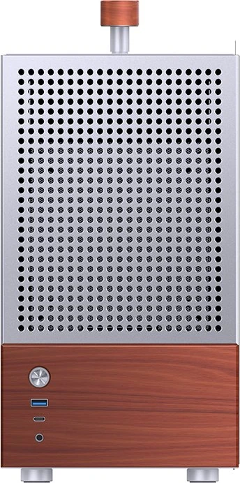 Jonsbo T6 Silver, silber/braun, Glasfenster, Mini-ITX