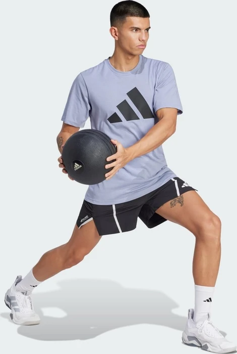 adidas Train Essentials Feelready Logo Training Funktionsshirt kurzarm silver violet/black (Herren)