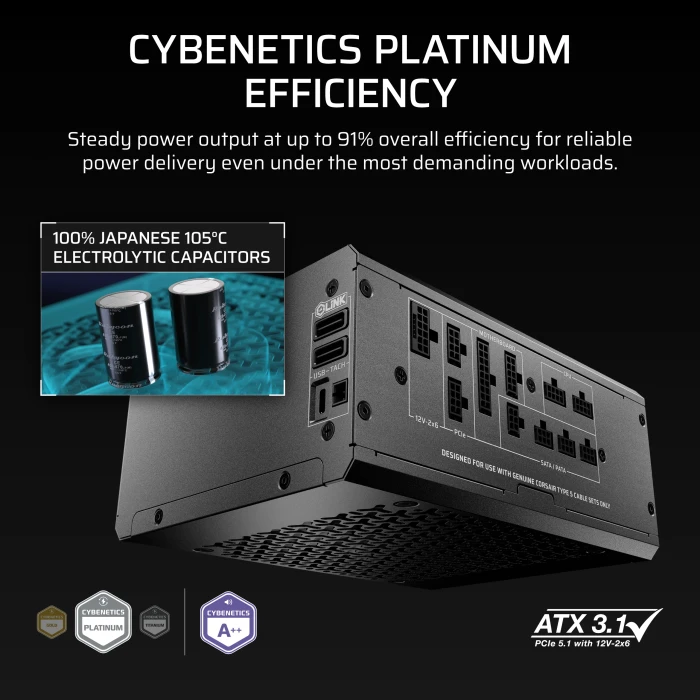 Corsair HXi SHIFT Series HX1200i SHIFT 1200W, ATX 3.1