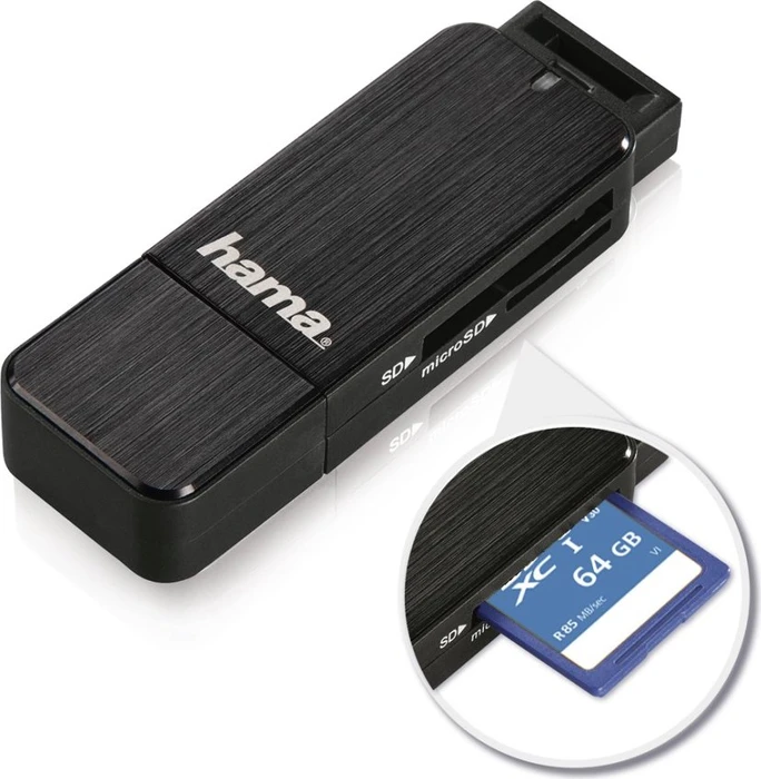 Hama Dual-Slot-Cardreader schwarz, USB-A 3.0 [Stecker]