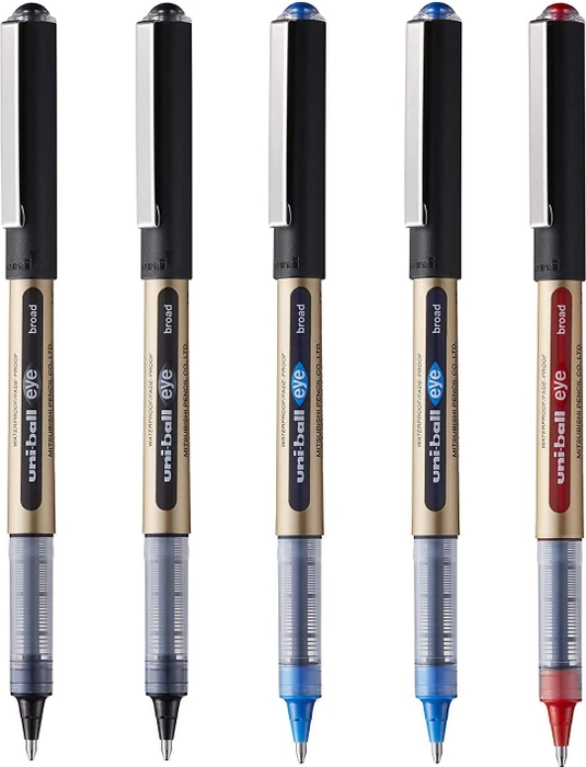 Uni-Ball Eye Broad UB-150-10 Tintenroller (Mine) sortiert, 5er-Set, Blister