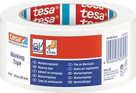 tesa 60760 Bodenmarkierung weiß, Klebeband, 50mm/33m, 1 Stück