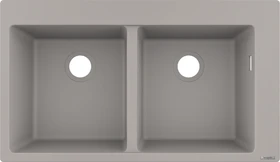 Hansgrohe S51 S510-F770 370/370 Einbau Doppelspüle betongrau