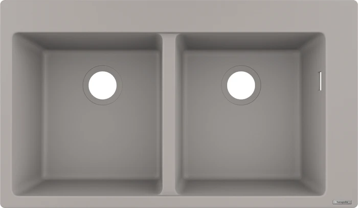 Hansgrohe S51 S510-F770 370/370 Einbau Doppelspüle betongrau
