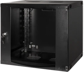 LogiLink Wandgehäuse 9HE, einteilig, Sicherheitsglastür, schwarz, 450mm tief