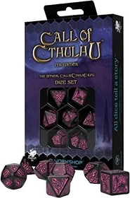 Q-Workshop Würfelset Call of Cthulhu - 7th Edition black & magenta