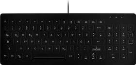 Contour Design Active Key kompakte Hygiene-Tastatur mit Nummernblock, schwarz, LEDs grün, wischdesinfizierbar, USB, ND (AK-CB7012F-U1-B/NOR)