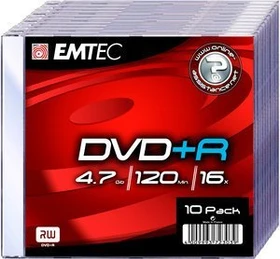 Emtec DVD+R 4.7GB,  10er Slimcase