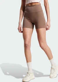 adidas Lounge Ribbed High-Waist Hose kurz earth strata (Damen)
