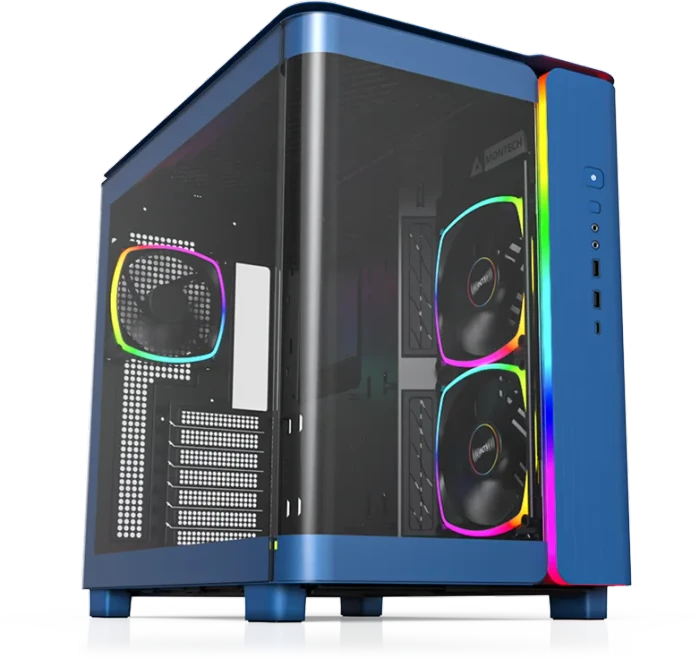 Montech King 95 Pro Prussian Blue, blau, Glasfenster