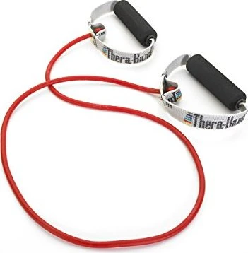 Thera-Band Bodytrainer Tubing Schaumstoffgriffe mittel stark Expander rot