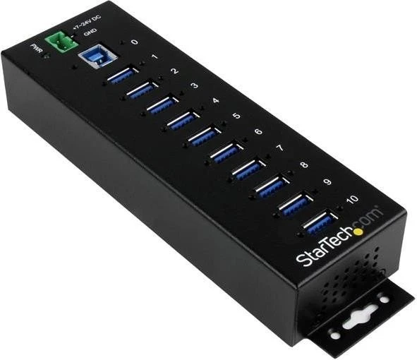 StarTech Industrial Railmount USB-Hub, 10x USB-A 3.0, USB-B 3.0 [Buchse]