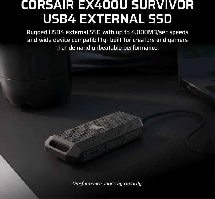 Corsair EX400U Survivor, 4TB, USB4