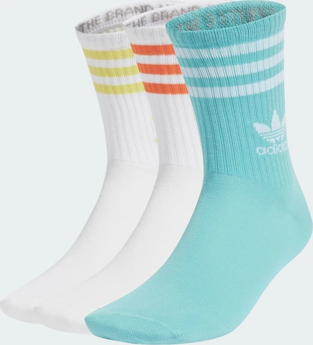 adidas Mid Cut Crew Socken white/easy mint, 3 Paare