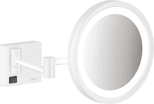 Hansgrohe AddStoris Kosmetikspiegel Rasierspiegel mit LED Leuchte mattweiß