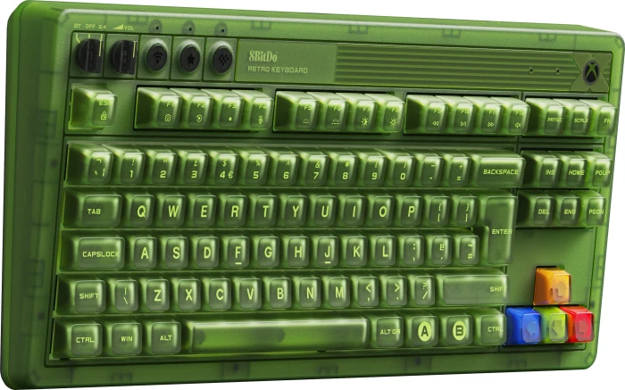 8BitDo Retro 87 Mechanical Keyboard, Xbox Edition, grün, Kailh Box Jellyfish X, USB/Bluetooth, UK
