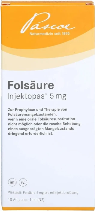 Folsäure Injektopas 5mg Injektionslösung, 10ml (10x 1ml)
